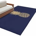 thumbnail image 2 of Pineapple Runner Rug 2.7x5 FT, Non Slip Entryway Carpet, Gold Yellow Navy Blue Tropical Fruit Summer Washable Soft Floor Carpet Entrance Mat Non-Shedding Throw Rug for Hallway Laundry Room Bedside, 2 of 9