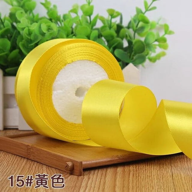 25 yardas/lote 6mm 10mm 15mm 20mm 25mm 40mm 50mm cintas de satén de seda Navidad cumpleaños boda regalo envoltura blanco cintas DIY