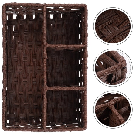 Niceauty Coffee Color Woven Storage Basket for Home Desktop Organization