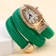 thumbnail image 1 of Reloj de serpiente de moda, creativo y distintivo, reloj de cuarzo para mujer, pulsera con correa de cuero con incrustaciones de diamantes, 1 of 6