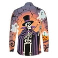 thumbnail image 3 of Men's Halloween Casual Long Sleeve Shirts Half Button Casual Pullover Trendy Fall Tops, 3 of 6