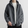 thumbnail image 2 of Timoontee Men's Warm Thickened Fleece Jacket Zip Up Jacket Daily Casual Jacket Coat Long Sleeve Hoodies Fall Winter Clothes Gray XXXL, 2 of 9