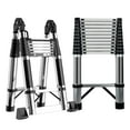 thumbnail image 2 of LA TALUS Telescoping Extension Ladder, Stainless Steel Folding Telescopic Ladder with Locking Mechanism, Multi-Purpose Collapsible Ladder for Home or RV Outdoor Work, Heavy Duty 330 lbs Loa, 2 of 13