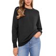 thumbnail image 2 of INSPIRE CHIC Long Sleeve Sweater for Women's Crew Neck Basic Knit Pullover Top L Black, 2 of 6