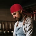 thumbnail image 4 of unbranded Sombrero De Chef Bordó Para Cocina Uniforme Cómodo Y Práctico Para Barbacoa, 4 of 8