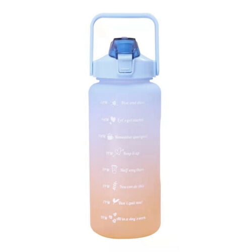 2l Sports Water Bottle For Men Women Gym Fitness Water Drinking Cup Plastic  Bottles With Time Marker Straw Summwer Botellas - Water Bottles - AliExpress