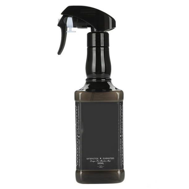 Botella pulverizadora de plástico de 500 ml para peluquería, herramientas de peluquería, pulverizador de agua (negro)