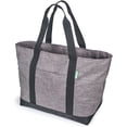 thumbnail image 1 of Creative Green Life Extra Large Tote Bag for Women or Men with Zipper – Everyday Bag for Work, School, gym, Shopping, Teachers, Nurses – Canvas Style Travel Bag, Weekender Overnight Bag (Gray), 1 of 7