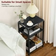 thumbnail image 6 of LELELINKY 3 Tiers End/Side Table, Nightstand Vinyl Record Holder Up to 120 Albums, Storage Shelf for Living Room, Bedroom, Black, 6 of 8