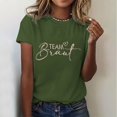 thumbnail image 3 of Wsysadlol Summer Tops for Women Women Casual Fashion Round Neck Short Sleeve T-Shirt Trendy Letter Printed Comfortable Basic Tee Top For Ladies, 3 of 5