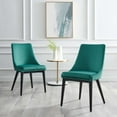 thumbnail image 2 of Side Dining Chair, Set of 2, Teal Blue, Velvet, Modern Contemporary, Kitchen Room Cafe Bistro Restaurant Hospitality, 2 of 10