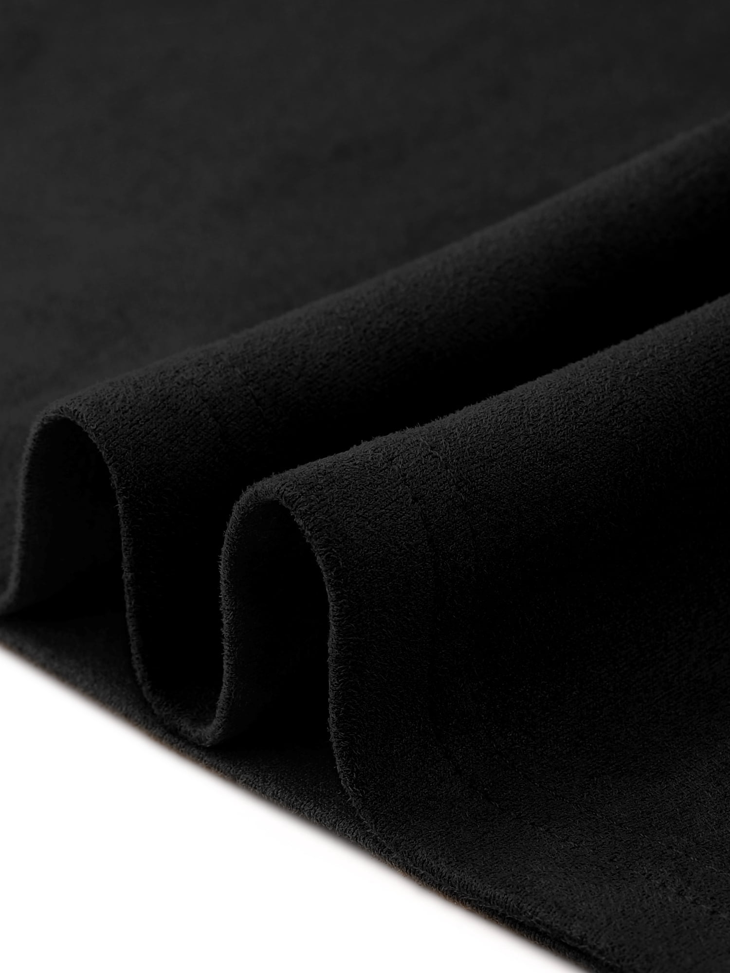 DARING DIVA Women's Faux Suede Elastic High Waist A-Line Midi Skirt L Black