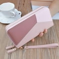 thumbnail image 1 of Women Leather Wallet Double Zipper Wallet Pocket Clutch Phone Large Capacity, 1 of 11