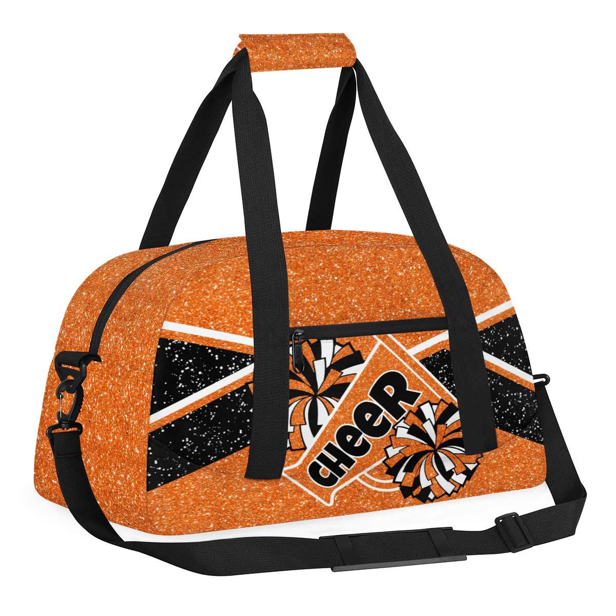 Herdesigns Cheer Bag Sports Duffle Bags Cheerleader Orange Gym Bag Weekender Travel Bag Waterproof Overnight Bag Carry On Travel Tote Bag Dance Bags
