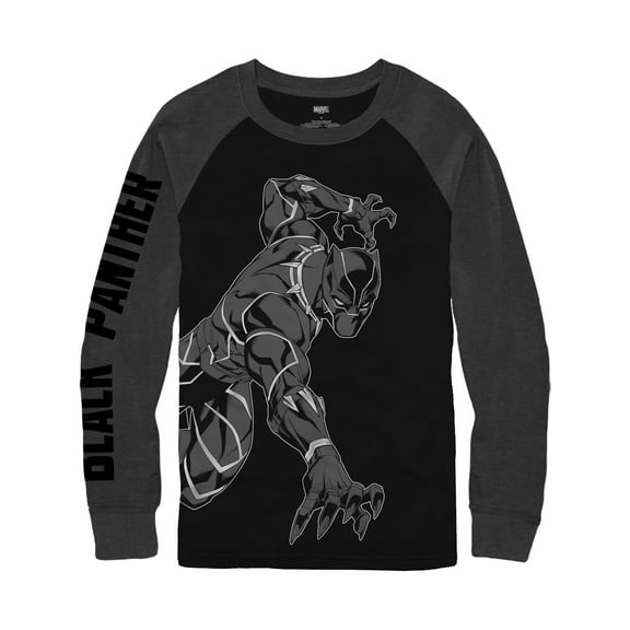 Marvel Boys' Black Panther Long Sleeve Raglan T-Shirt, Sizes XS-2XL