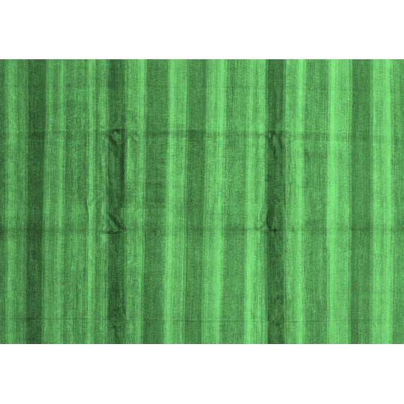 Ahgly Company Indoor Rectangle Abstract Emerald Green Modern Area Rugs, 8' x 10'