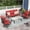 Red, variant on Alpha Joy 5 Seat Patio Conversation Set Metal Outdoor Furniture Set with Swivel Chairs & Table & 5.75" Thickened Cushions for Backyard, Lawn, Deck, Red