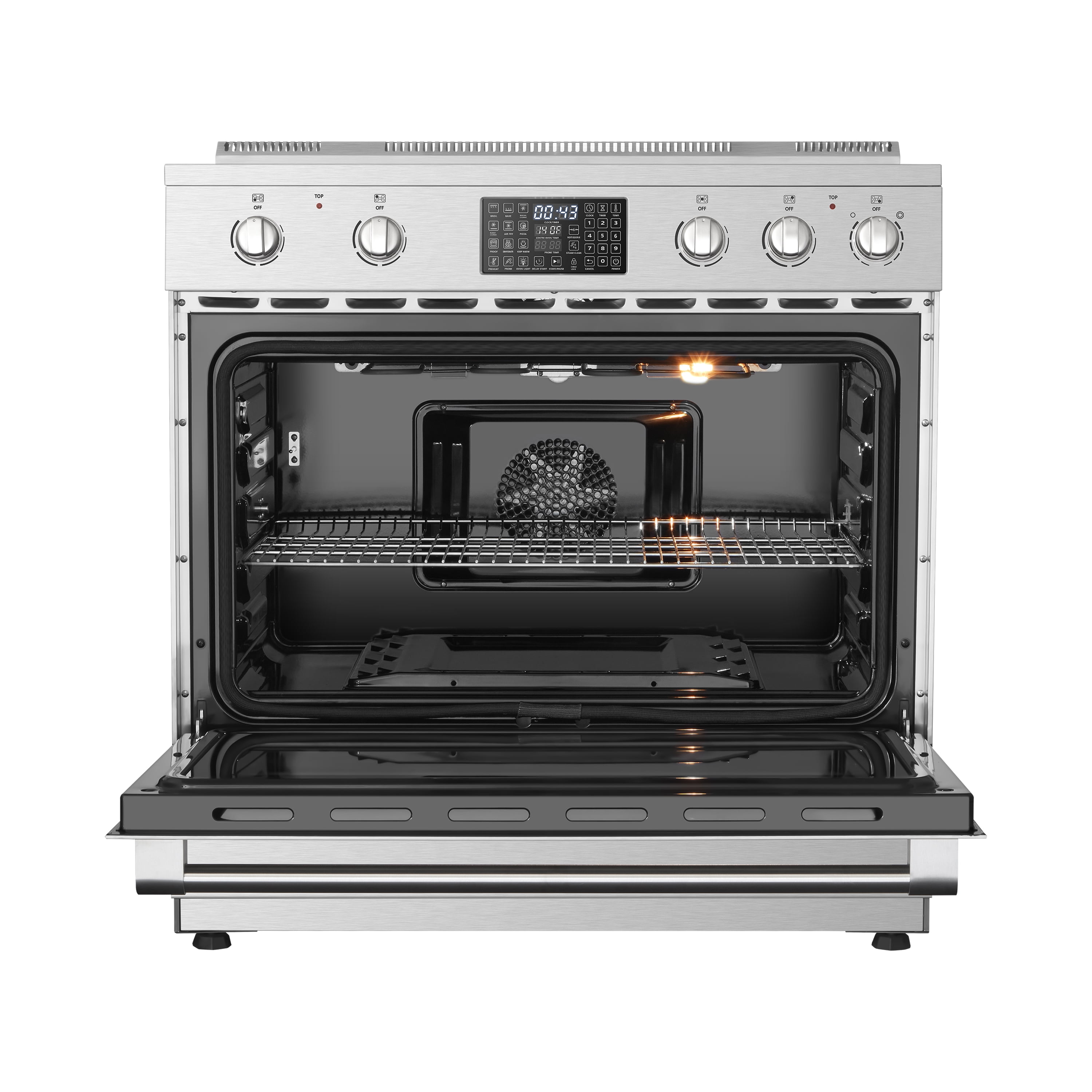 Lanbo 36 inch 5 Burners Freestanding Electric Range with Convection, Air Fry, Rotisserie