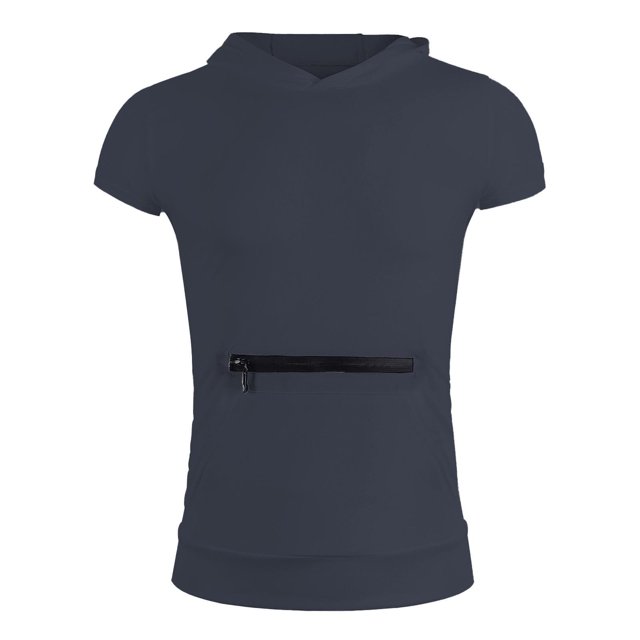 Chaleco sin mangas con capucha para hombre: camiseta deportiva de color liso, poliéster, entrenamiento físico, playa en verano