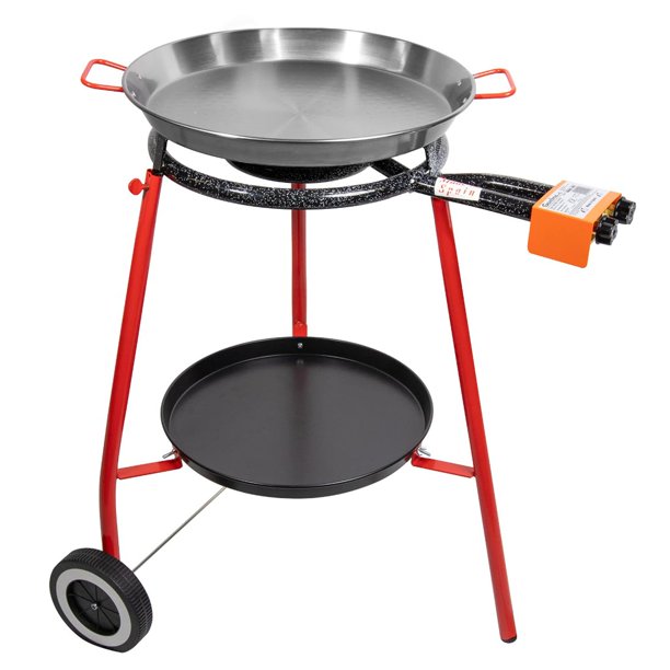Machika Paella Pan Set with Burner Carbon Steel Outdoor Pan and Legs