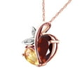 thumbnail image 2 of Galaxy Gold 14K Solid Rose Gold 14" Modern Heart Necklace with 5.06 CTW Natural Garnet, Citrine, and Diamonds, 14"-24" Sizes, Symbol of Passion and Warmth, 2 of 3