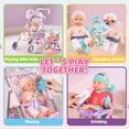 thumbnail image 3 of LINXUXIE 18 PCS Baby Doll Stroller Set, Kids Interactive Pretend Play Toys with 12-inch Doll & Dining Chair, Birthday Gifts for Kids 3-5 4-6 Year Old, 3 of 8