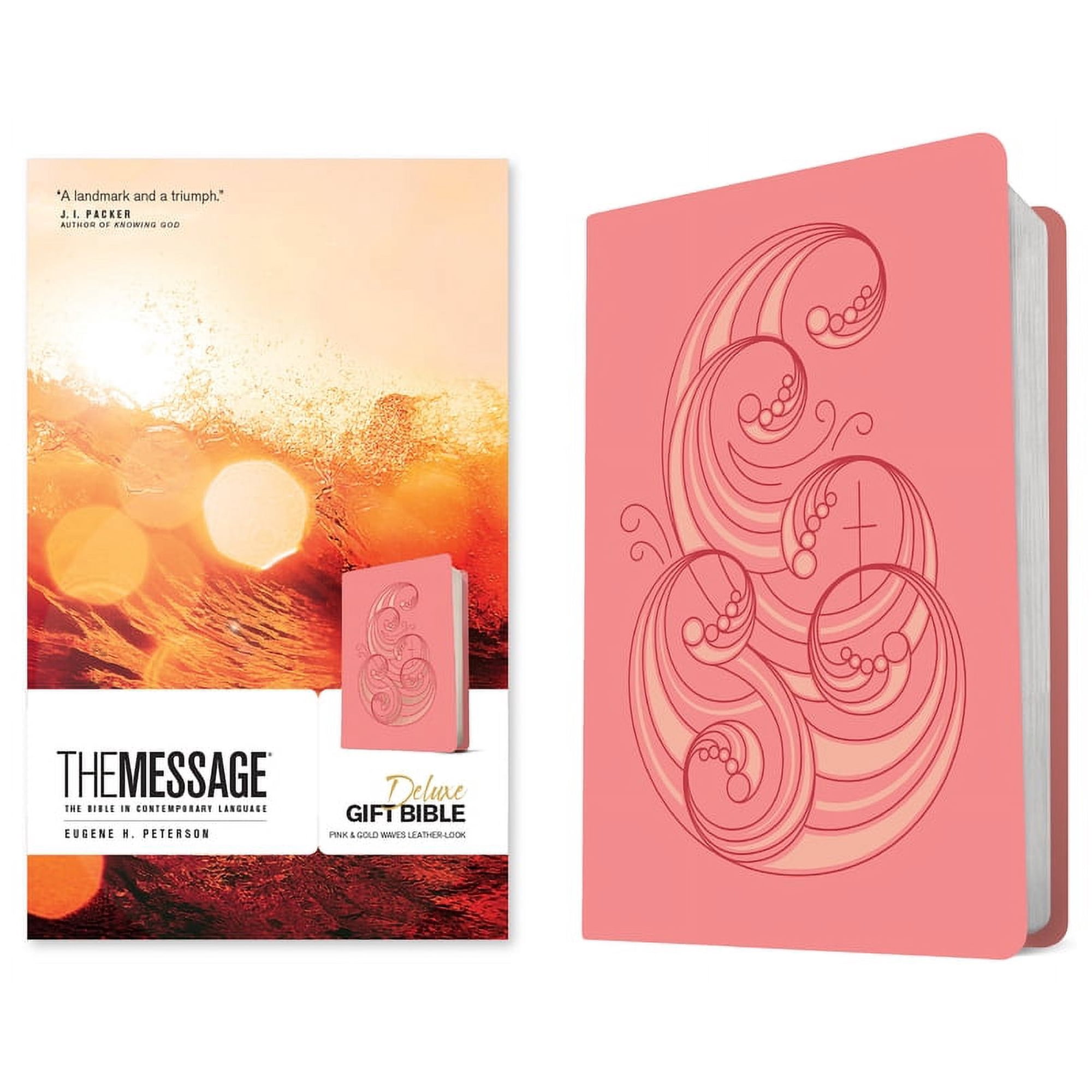 The Message Deluxe Gift Bible (Leather-Look, Pink and Gold Waves) : The Bible in Contemporary Language (Hardcover)