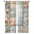 thumbnail image 3 of Elegant Spring Floral Sheer Curtains 72 Inches Long 2 Panels Set, Window Sheer Curtains for Living Room/Bedroom, Summer Botanical Plaid Farmhouse Light Filtering Rod Pocket Curtain 52'' x 72'' x 2, 3 of 7