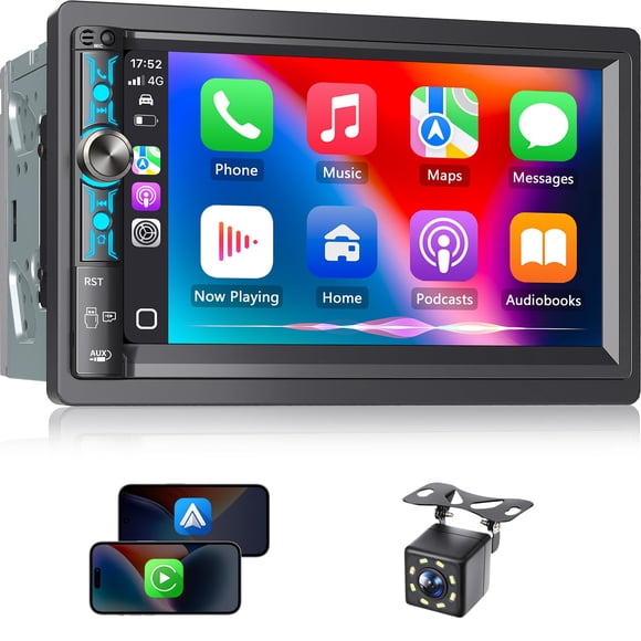 Estéreo para coche Kissound 7 Double Din con Carplay inalámbrico y Android