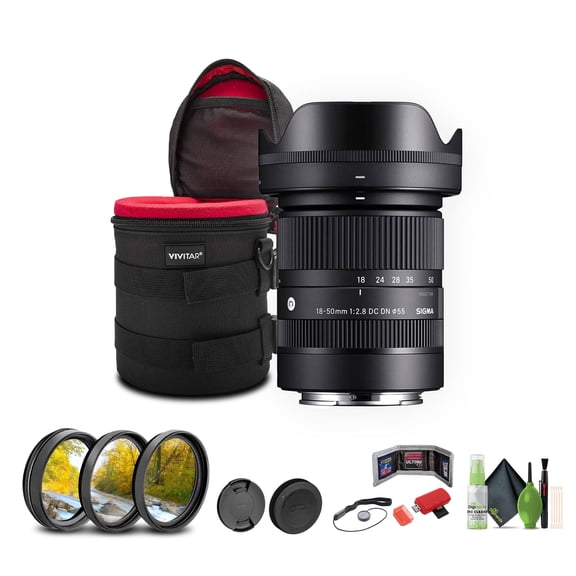 Sigma 18-50mm f/2.8 DC DN Contemporary Lens for Canon RF Bundle