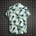 thumbnail image 3 of Playeras Camisas de un solo pecho de primavera y verano para hombre, camisa informal de manga corta con solapa para playa y vacaciones al libre (Green, XL), 3 of 7