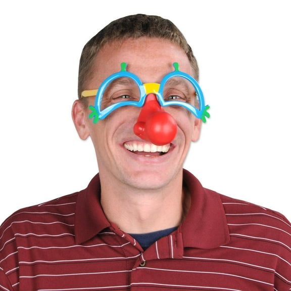 6 Pack Beistle Clown Glasses with Nose