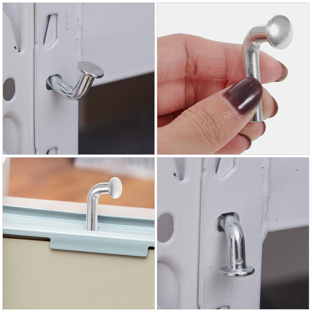 HEMOTON  50 Pcs Pallet Rack Accessories J Hooks Safety Pin with Silver
