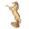 thumbnail image 2 of Estatua de caballo, Material de resina, acabado dorado, arte decorativo elegante, estatuilla de caballo, decoración para el hogar, cafetería, 2 of 12