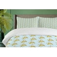 thumbnail image 4 of Ambesonne Fruit Duvet Cover Sets, Pastel Design Banana Images, 2-Queen, Pale Blue Yellow and Cream, 4 of 7