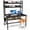 black, variant on Aquzee Home Office Desk with Shelves, 47" Gaming Desk with Hutch and Storage, White Computer Desk Study Table for Bedroom Space Saving with 3 Tier Shelves