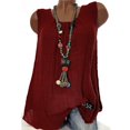 thumbnail image 1 of Tralilbee Nouveau T-Shirt Sans Manches pour Femmes, Mode Polyvalente, Coupe Ample Décontractée, Col Rond, Couleur Unie, Style Élégant, 1 of 2