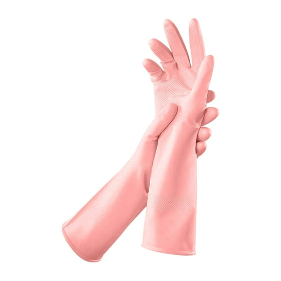 Rubber Cleaning Gloves, With Built-in Storage Lanyard, Dishwashing Kitchen Gloves For Momen And Men, For Washing Dishes, Bathroom, Range Hood, Sink, Medium (Pur