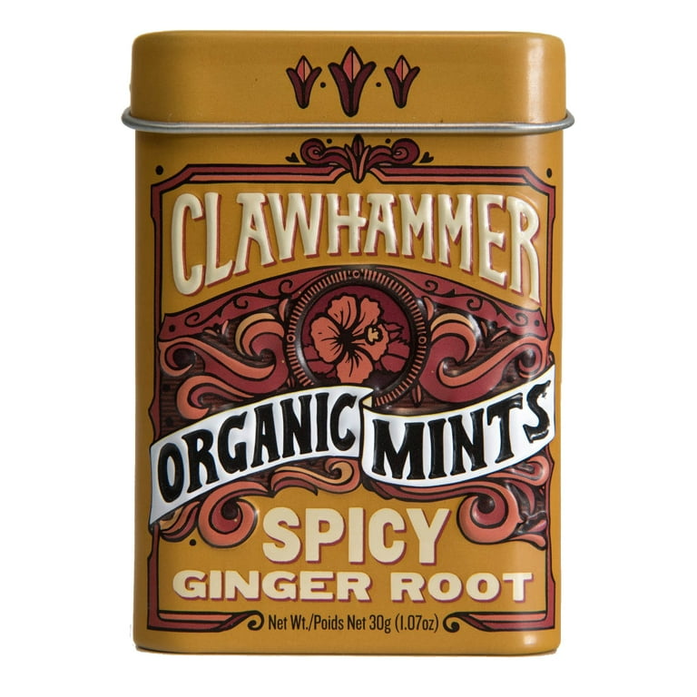 Clawhammer Organic Mints | USDA Certified Organic, Kosher | Strong Peppermint, 30 Count Tin (Pack of 12)