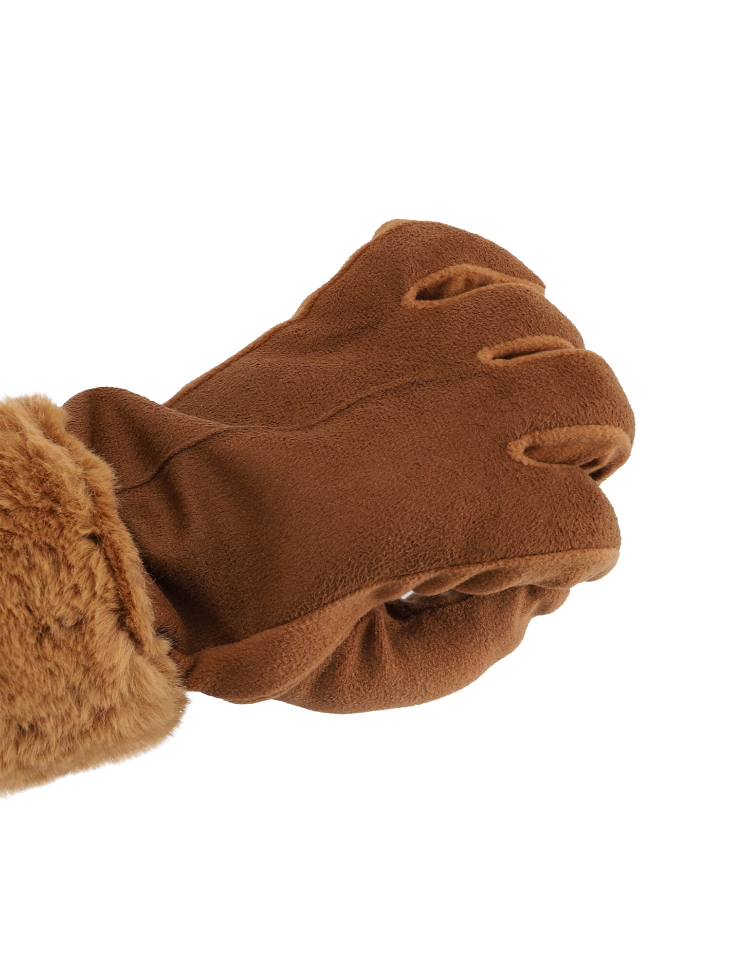 Isotoner Women's Water Reppellent Microsuede Gloves with Faux Fur Cuff