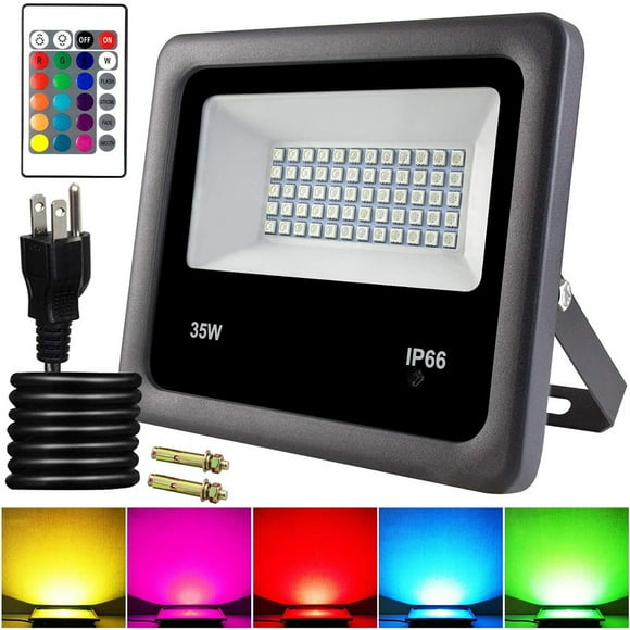 RisingPro LED Floodlight RGB 4 Modes Color Change 15/25/35/55/100W Outdoor Security Lamp