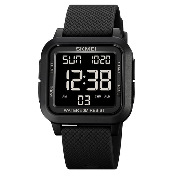Luminous Waterproof Digital Watch, Stainless Steel Bracelet Sports Watch, Night Light Timepiece, Durable Wristwatch for Daily, Outdoor, Sports, Travel & Casual Wear Use, 9.84*1.57in, F