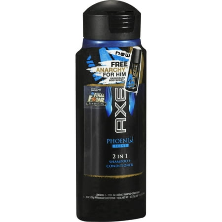 Axe Phoenix Scent 2 in 1 Shampoo + Conditioner + Free Anarchy for Him Deodorant Bodyspray, 12 oz