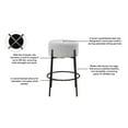 thumbnail image 3 of LuXeo Danica 29" Barstool Black Steel Legs with Beige Fabric Upholstered Seat (Set of 2), 3 of 10