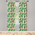 thumbnail image 2 of Ambesonne Succulent 4-Panel Curtains, Desert Cactus and Flowers, 56"x84", Cream Sea Green, 2 of 4