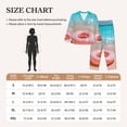 thumbnail image 4 of Salouo Pink Float Ring On Beach Pattern Women's Pajamas Set Long Sleeve Button Down Sleepwear Soft Pj Lounge Sets for women 2 Piece Pjs Set with Long Pants-XX-Large, 4 of 7