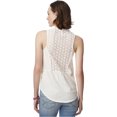 thumbnail image 2 of Aeropostale - Camisa sin mangas con botones y encaje para mujer, color blanco roto, pequeña, 2 of 3
