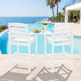 thumbnail image 3 of RIAFUN HDPE Height Bar Stools Set of 2 with Removable Connecting Table, Weather Resistant Outdoor Tall Adirondack Chairs with Umbrella Hole for Patio, Poolside, Garden, White, 3 of 11