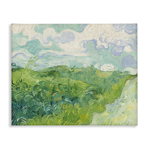 Stupell Industries Van Gogh Green Wheat Field Landscape & Nature Painting Wrapped Canvas Art Print Wall Art, 20 x 16