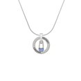 thumbnail image 2 of Delight Jewelry Silvertone Blue Baby Safety Pin Hockey Ring Charm Necklace, 18", 2 of 4